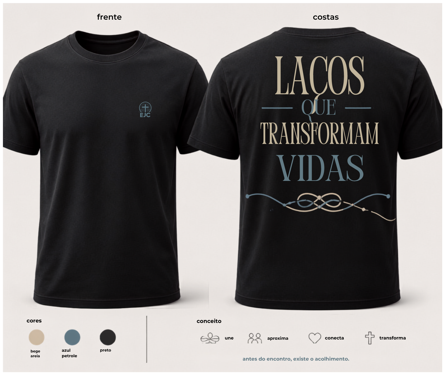 Camisa Preta Modelo EJC — Frente e Costas